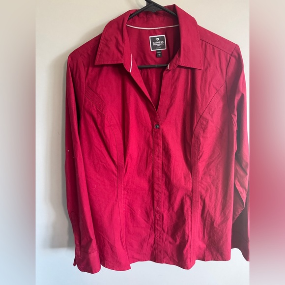 Express maroon button down Essential Shirt - Picture 1 of 2